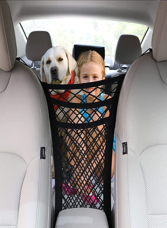Automaze 3-Layer Car Organizer - Mesh Bag Between Seats, Dog Barrier, Driver Storage Bag - Image 1